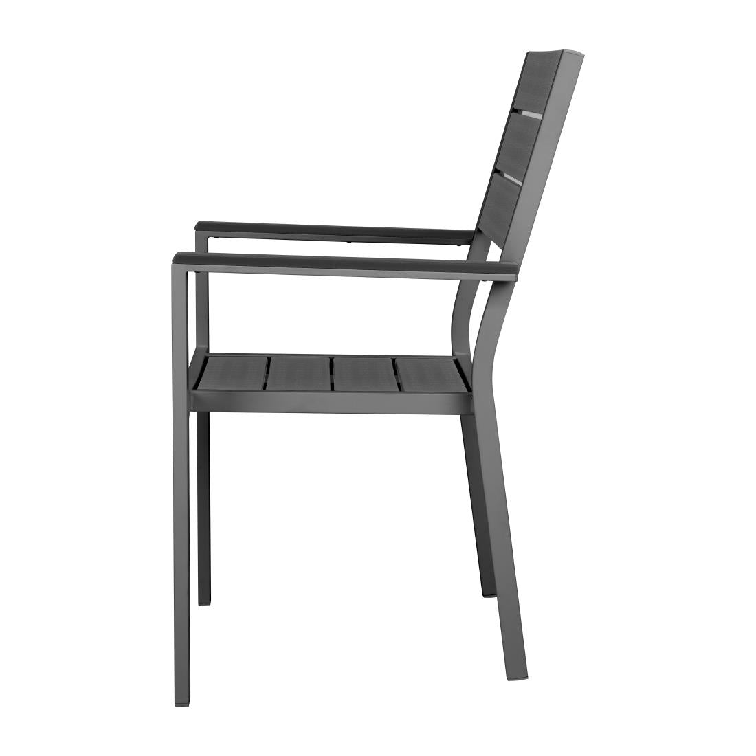 HZ022 Bolero Valletta Grijze Stoelen Met Armleuningen (4 stuks)