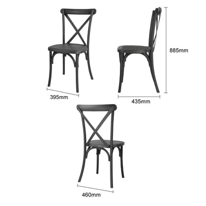 HW283 Bolero Manhattan Cross-Back Kunststof Stoelen Zwart (4 stuks)