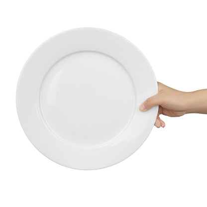 CB482 Olympia Whiteware Witte Borden Met Brede Rand 28cm (6 Stuks)