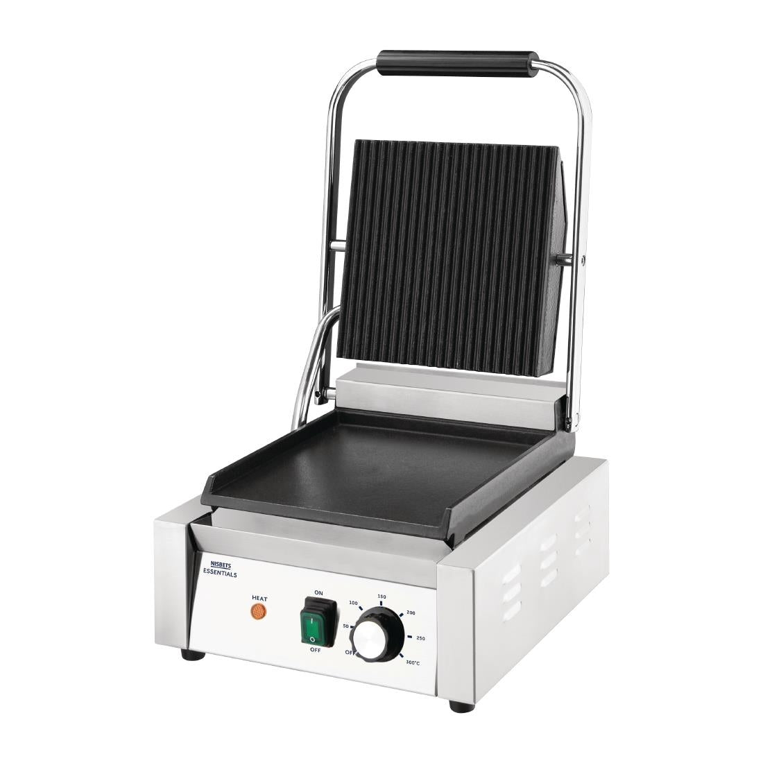 DA396 Nisbets Essentials contactgrill groef/glad 36 x 31cm 1800W