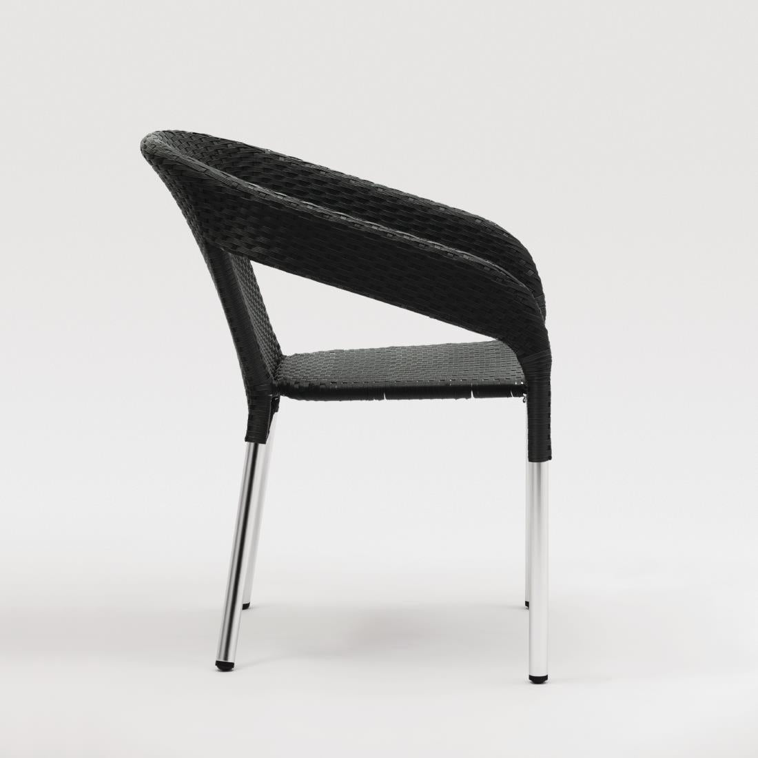 CG223 Bolero polyrotan indoor/outdoor stoelen houtskool (4 stuks)