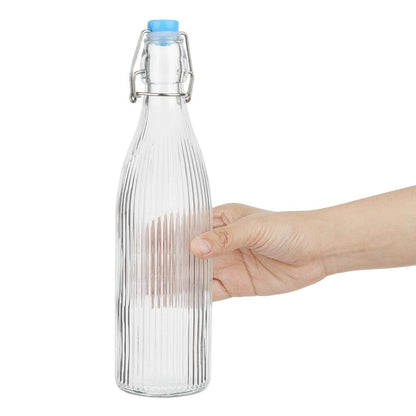 HW794 Olympia Geribbelde Swing Top Waterflessen 500ml (6 stuks)