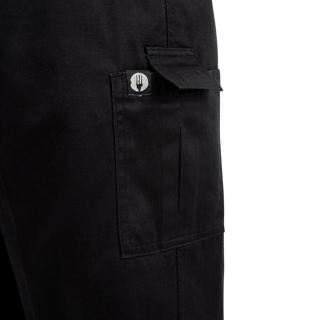 B222-XXL Chef Works unisex slim fit cargo broek zwart XXL