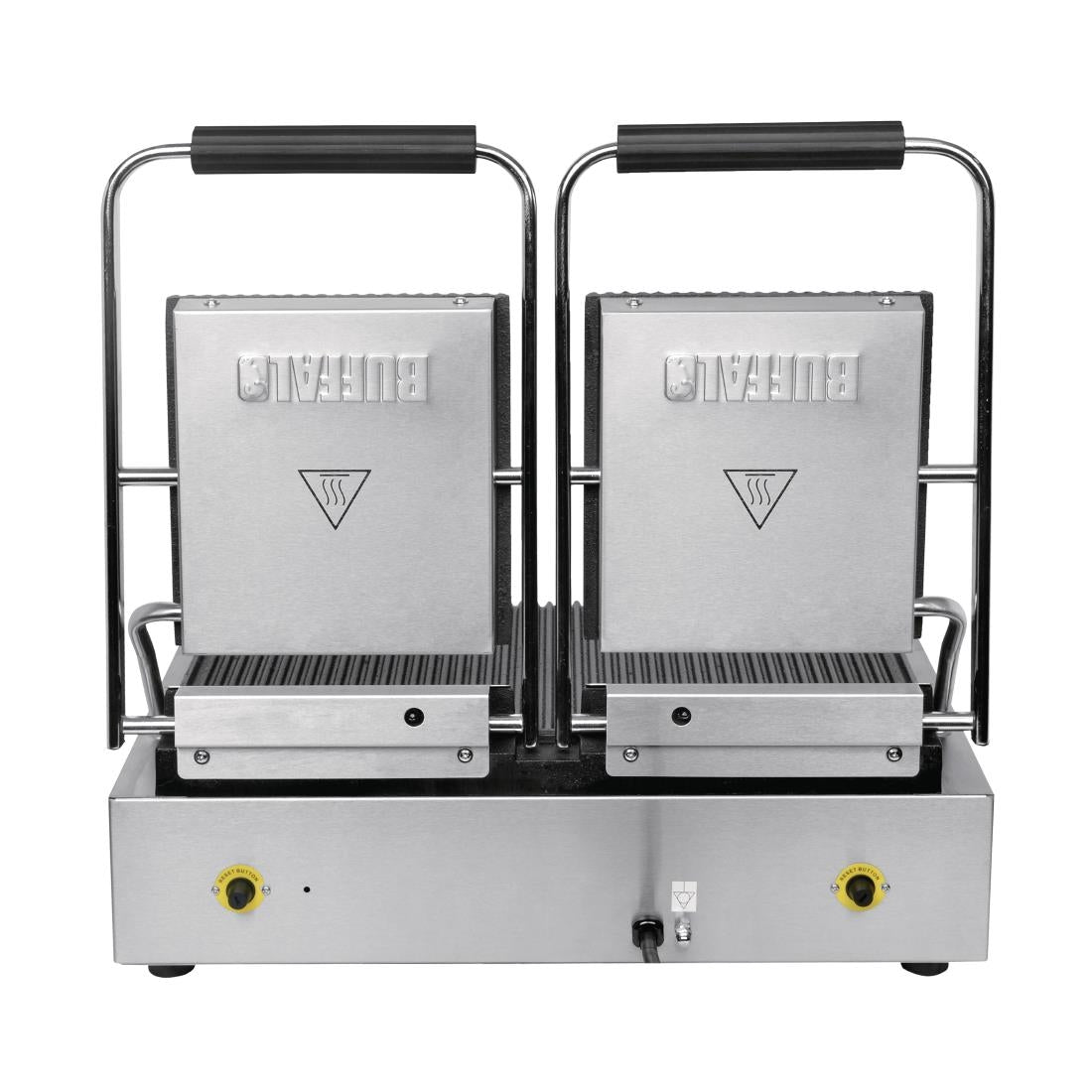 CU604 Buffalo Bistro Dubbele Geribbelde Contactgrill