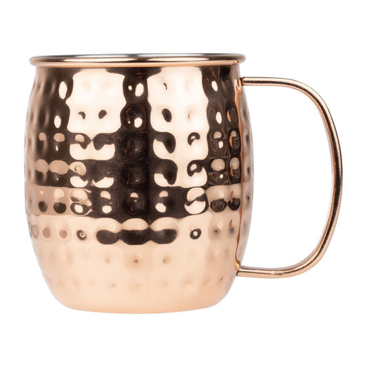 HY114 Olympia Barware Gehamerd RVS Koper Gecoate Mokken 440ml