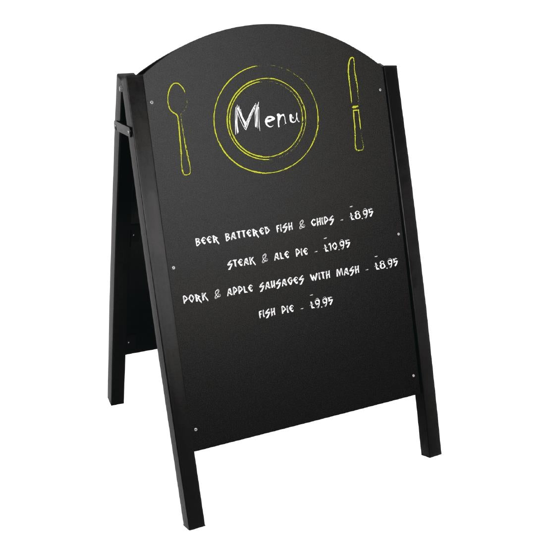 CL009 Olympia stoepbord met zwart metalen frame
