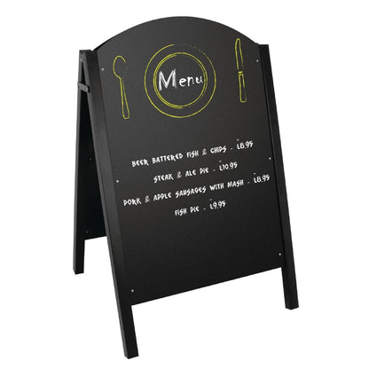 CL009 Olympia stoepbord met zwart metalen frame