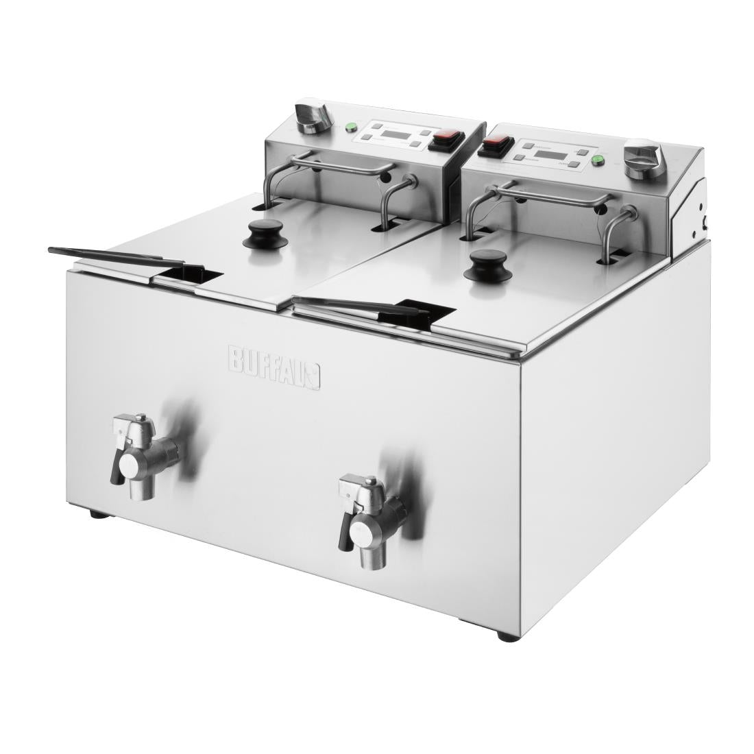 CU621 Buffalo Dubbele Elektrische Friteuse Met Timer 2X8Ltr