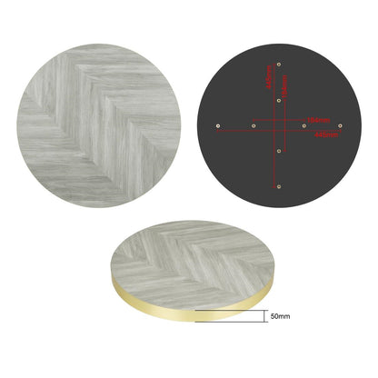 FU511 Bolero Voorgeboord Rond Tafelblad Chevron Design 600mm