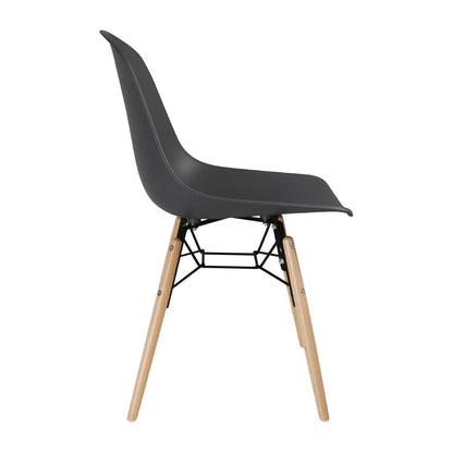 DM841 Bolero Arlo polypropyleen stoelen met houten poten grijs (2 stuks)