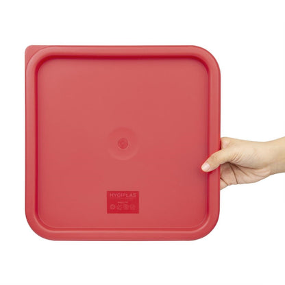 CF042 Hygiplas vierkant deksel rood groot