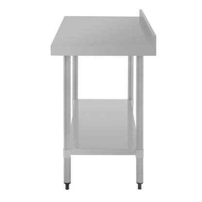 T381 Vogue RVS werktafel met achteropstand 90x120x60cm
