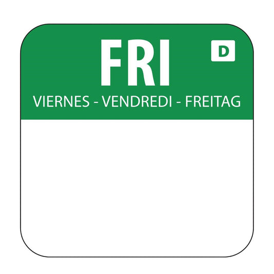 U781 Hygiplas oplosbare blanco kleurcode voedseletiketten vrijdag (1000 stuks)