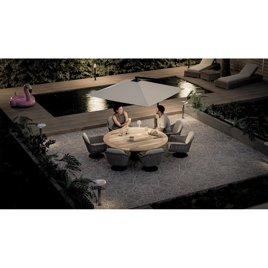 GR658 Securit Witte Dimbare Led Tafellamp Georgina Incl Magnetische Oplaadkabel