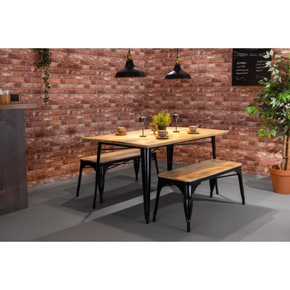 HZ814 Bolero Bistro Bank Van Mangohout En Zwarte Poten 1000mm (2 stuks)