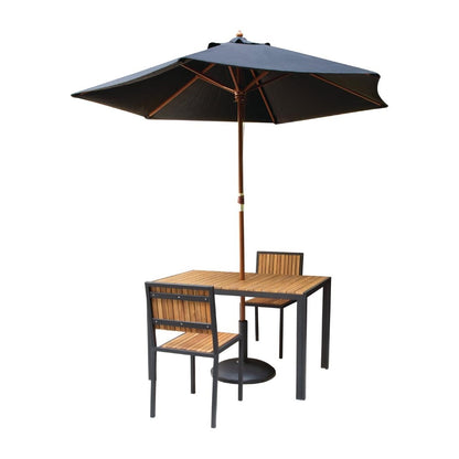 DS153 Bolero rechthoekige stalen en acaciahouten tafel 120x80cm