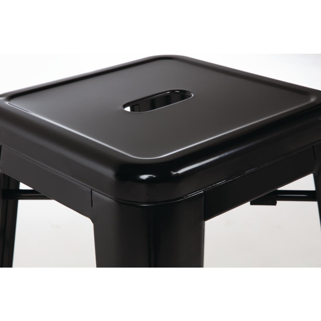 DL881 Bolero Bistro gegalvaniseerd stalen barkruk zwart (4 stuks)