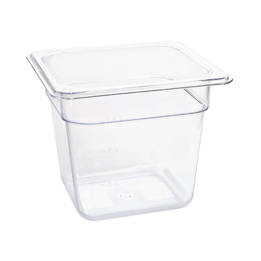 U241 Vogue polycarbonaat 1/6 gastronorm container 150mm transparant