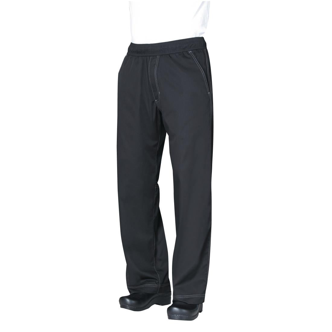 B187-L Chef Works Cool Vent uniseks baggy koksbroek zwart L