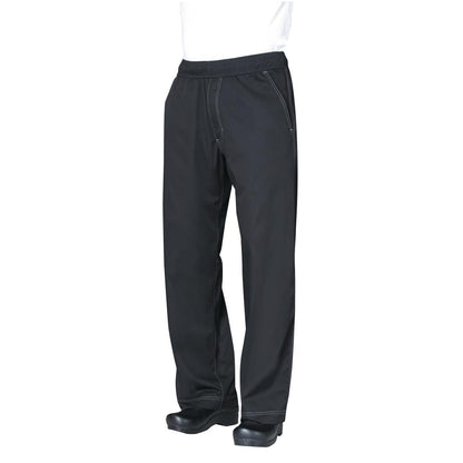 B187-L Chef Works Cool Vent uniseks baggy koksbroek zwart L
