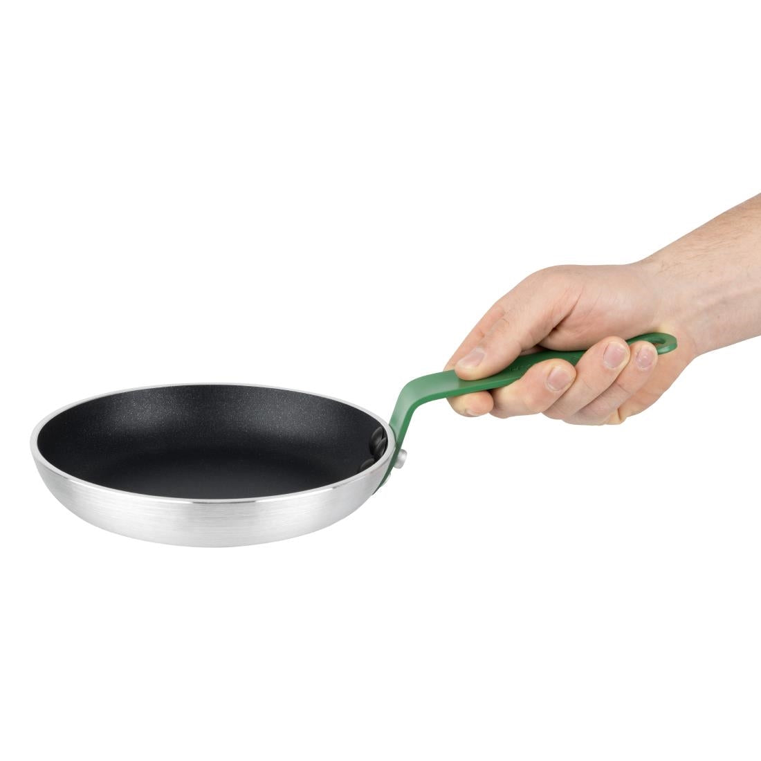 FB470 Hygiplas Teflon Platinum Plus anti-aanbak koekenpan 200mm groen handvat