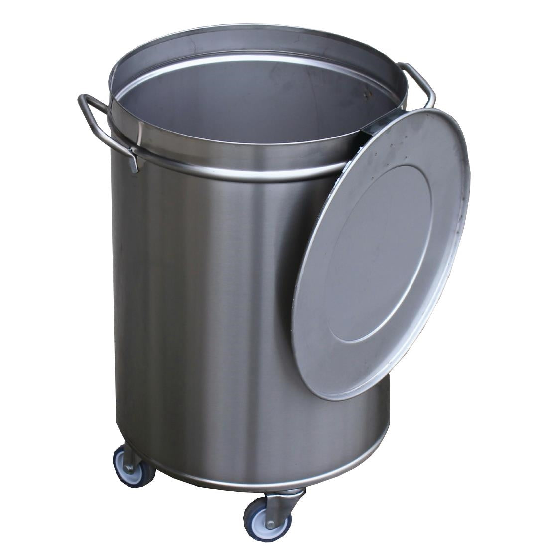 GN146 Gastro M RVS afvalemmer op wielen met deksel 90Ltr