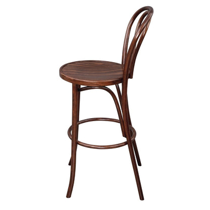 CW012 Fameg Bentwood barkruk beukenhout met walnoot finish