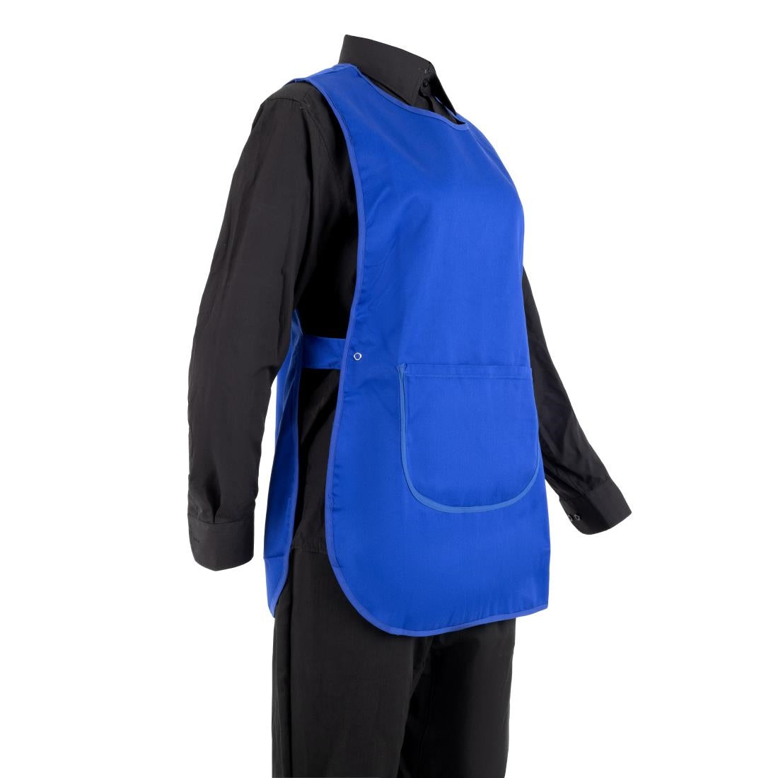 B043 Whites overgooierschort met zak royal blue