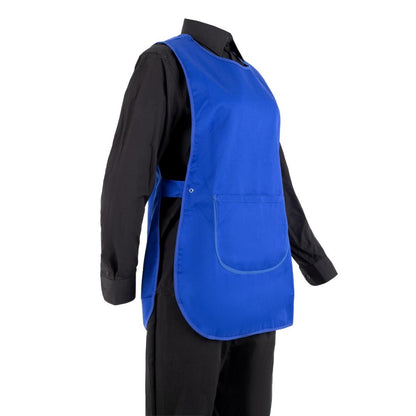 B043 Whites overgooierschort met zak royal blue