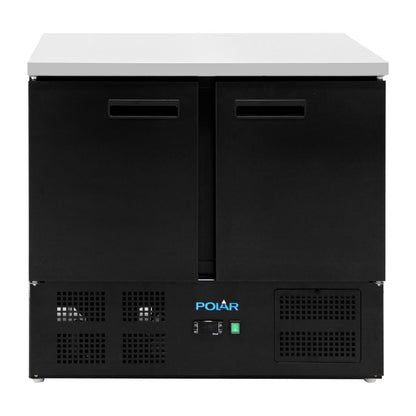PG022 Polar G-Series Dubbele Deur Koelwerkbank Zwart 257Ltr