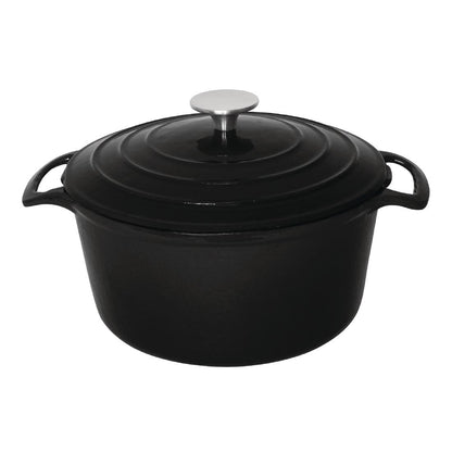 GH301 Vogue ronde inductie braadpan zwart 4Ltr