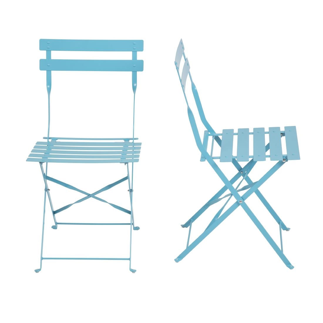 GK982 Bolero stalen opklapbare stoelen turquoise (2 stuks)
