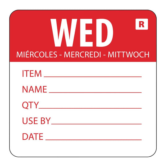L068 Hygiplas voedseletiketten kleurcode woensdag (500 stuks)