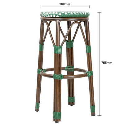 HZ147 Bolero Parijse Stijl PE Rotan Barkrukken Groen Stip Mix (2 stuks)