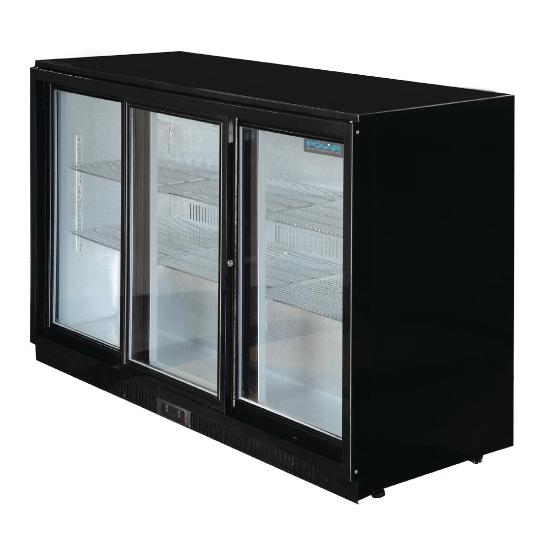 GL006 Polar G-serie 3-deurs barkoeling met schuifdeuren zwart 330L