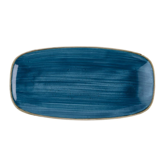 HR392 Churchill Stonecast Java Blue Chefs Ovaal Bord 29.8 x 15.2cm (12 stuks)
