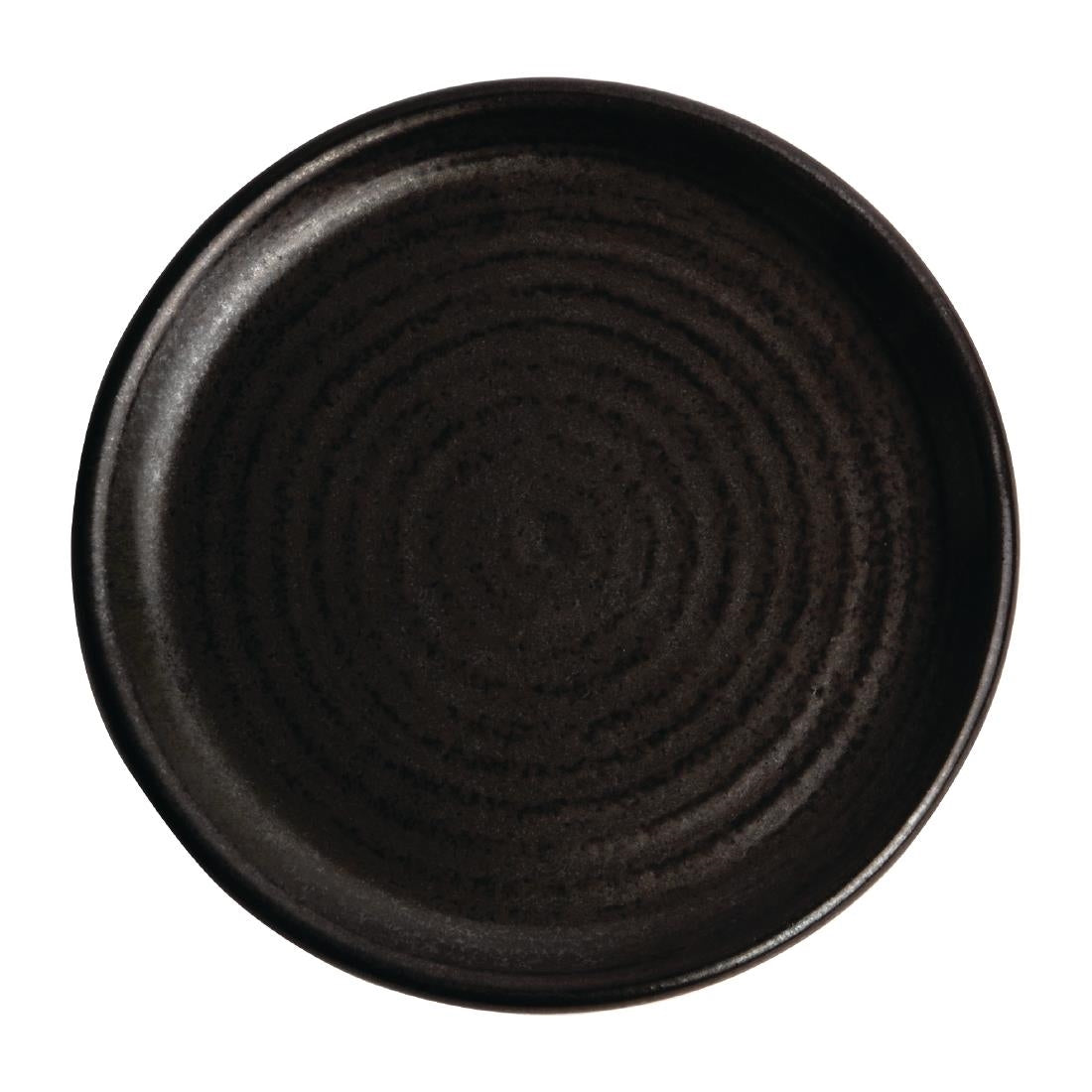 FA316 Olympia Canvas ronde borden met smalle rand zwart 18cm (6 stuks)