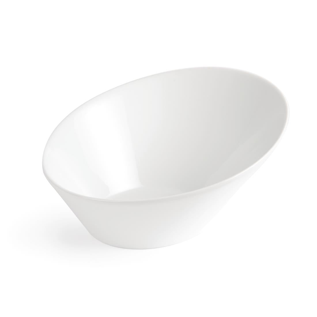 CB078 Olympia Whiteware ovale hellende kommen 22,2x24,6cm (3 stuks)