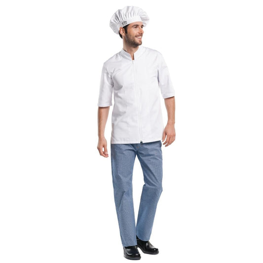 B502-XL Chaud Devant Monza koksbuis korte mouw wit XL