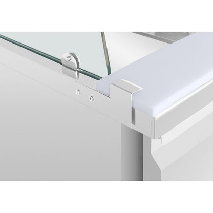 UA018 Polar U-serie driedeurs saladette met vierkant kuchscherm