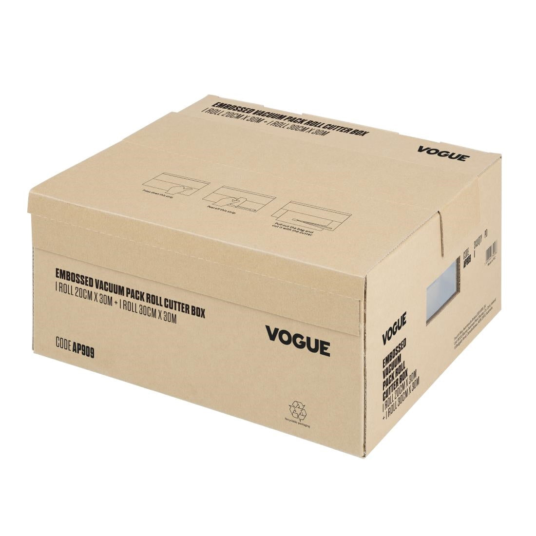 AP909 Vogue Vacuümverpakkingsrol Met Snijdoos (Reliëf) 200 mm En 300 mm Dubbelverpakking