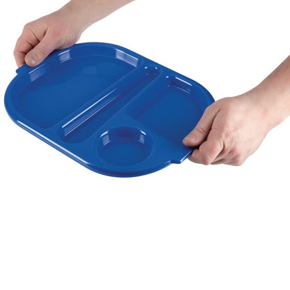 DL129 Olympia Kristallon polycarbonaat schaaltje met vakken klein blauw 322mm (10 stuks)