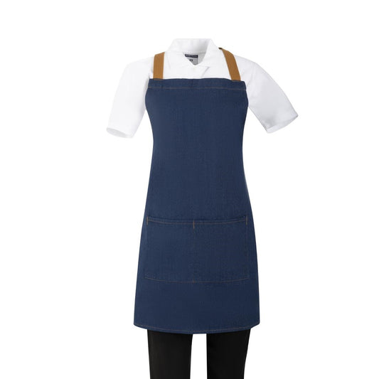 BA159 Southside Schort Denim Blauw Met Bruine Bandjes