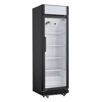 CJ794 Nisbets Essentials Rechtopstaande Display Koeling met Lichtbak 346Ltr