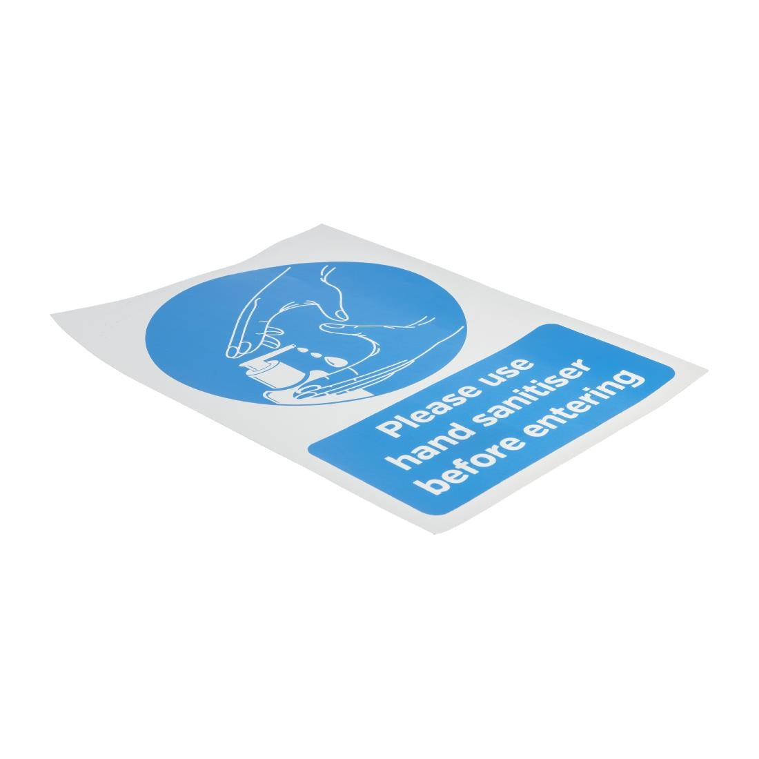 FN841 Vinylsticker A4 'Gelieve bij binnenkomst handreiniger te gebruiken'