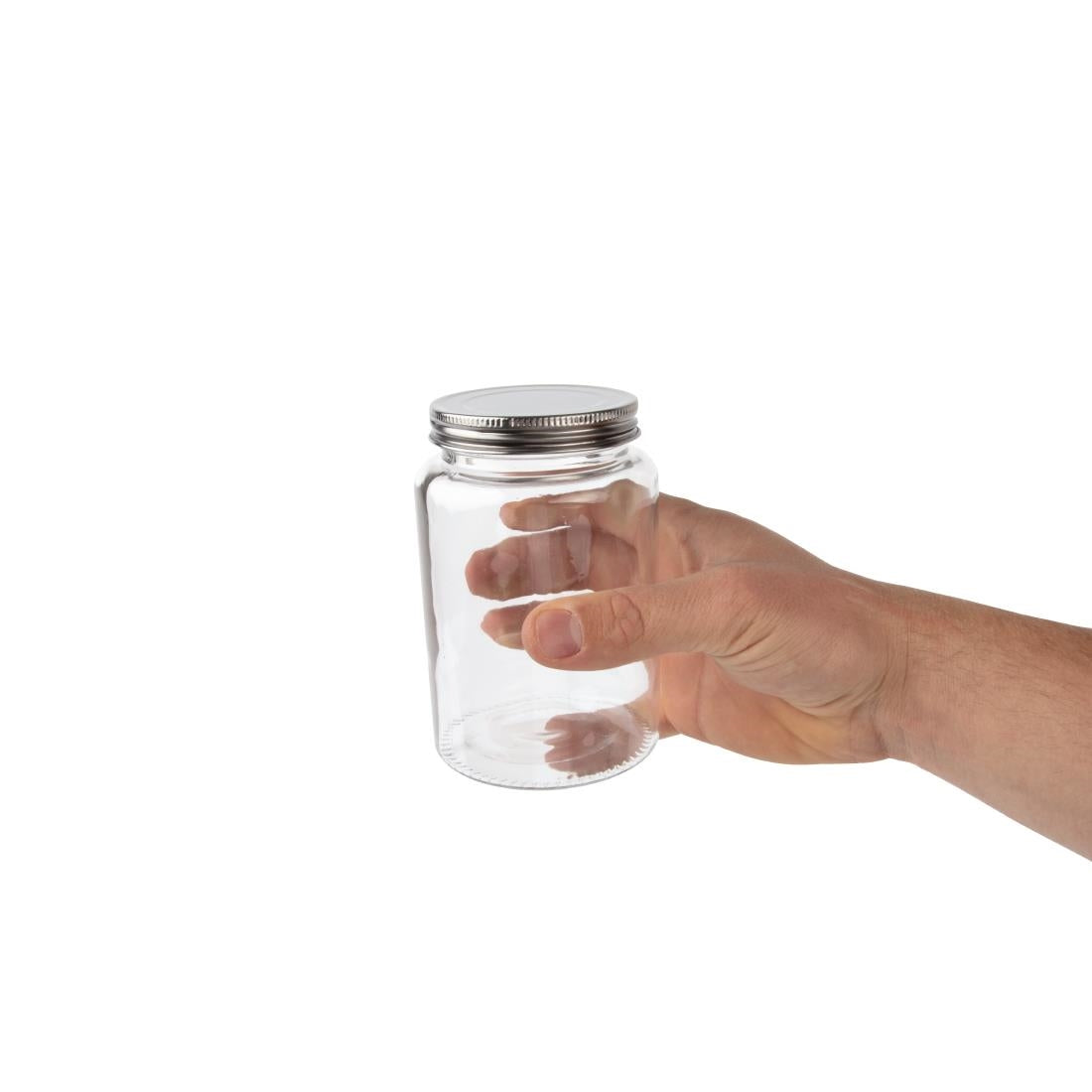 CP083 Vogue glazen pot met schroefdeksel 550ml (6 stuks)