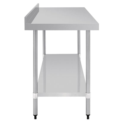 GJ509 Vogue RVS werktafel met achteropstand 90x180x70cm
