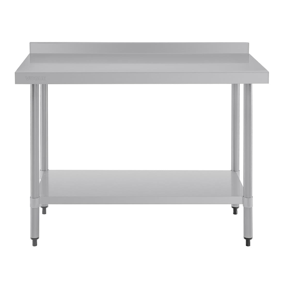 T381 Vogue RVS werktafel met achteropstand 90x120x60cm