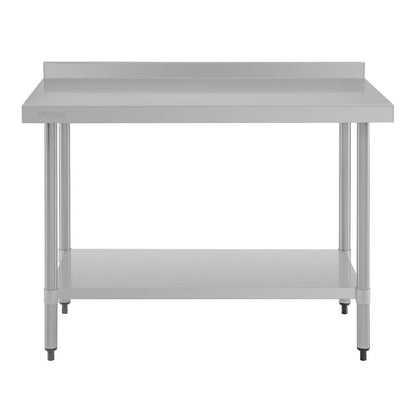T381 Vogue RVS werktafel met achteropstand 90x120x60cm