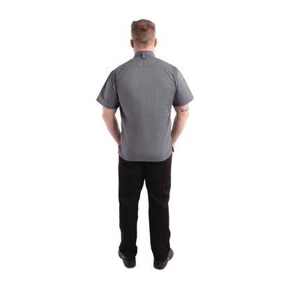 BB267-M Chef Works Urban Springfield unisex koksbuis met rits korte mouw inktblauw M